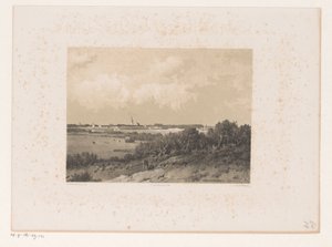 Landschaft mit Dorf am Horizont von Jacob Jan van der Maaten