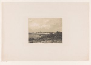 Landschaft mit Dorf am Horizont von Jacob Jan van der Maaten