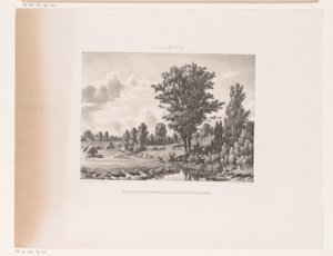 Landschaft mit Kühen und ruhendem Hirten
