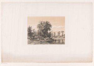 Ruhende Kühe am Wasser von Jacob Jan van der Maaten