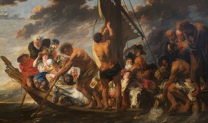 Der Zinsgroschen. Der wunderbare Fischzug des Petrus. (auch: Fähre nach Antwerpen) von Jacob Jordaens