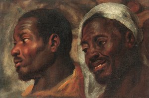 Kopfstudien von zwei afrikanischen Männern