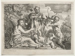 Jupiter wird von der Ziege Almathea genährt