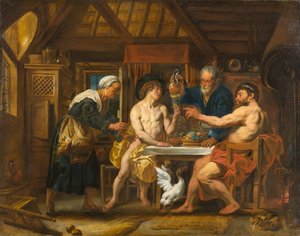 Jupiter und Merkur im Haus von Philemon und Baucis von Jacob Jordaens