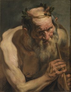 Alter Satyr mit Flöte von Jacob Jordaens