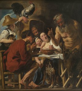 Satyr und Bauernfamilie von Jacob Jordaens