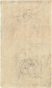Blatt mit Studien des betrunkenen Pan und Nymphen [verso] von Jacob Jordaens