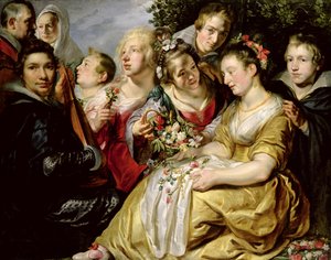 Der Künstler mit der Familie seines Schwiegervaters Adam Van Noort