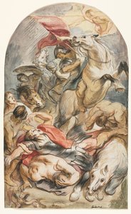 Die Bekehrung des Saulus mit Reiter und Banner
