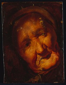 Der Kopf einer alten Frau - Eine Skizze von Jacob Jordaens