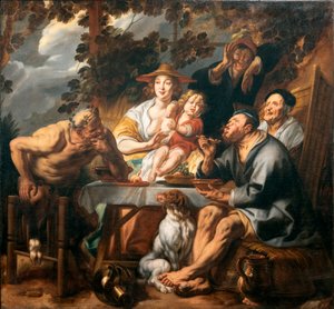 Der Satyr und der Bauer von Jacob Jordaens