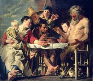 Der Satyr mit den Bauern von Jacob Jordaens