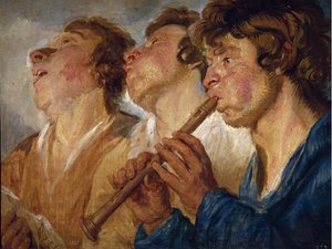 Drei Straßenmusiker von Jacob Jordaens