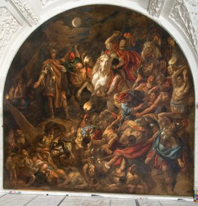 Ein römisches Lager wird nachts angegriffen von Jacob Jordaens the elder