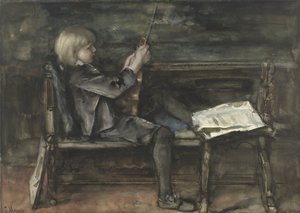 Porträt von Willem Matthijs Maris, mit Geige von Jacob Maris