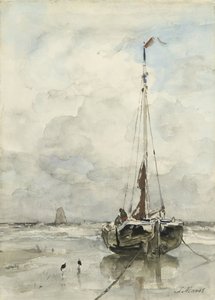 Fischerboot am Strand von Jacob Maris