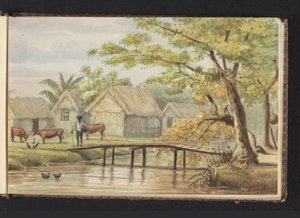 Sklavenwohnungen auf der Kaffeeplantage Sorgvliet von Jacob Marius Adriaan Martini van Geffen