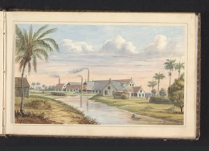 Zuckerplantage Visserszorg am Commewijne-Fluss von Jacob Marius Adriaan Martini van Geffen