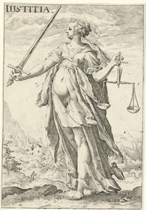 Gerechtigkeit (Justitia) von Jacob Matham (attributed to)