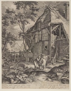 Abraham vertreibt Hagar von Jacob Matham