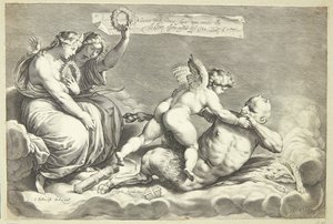 Amor besiegt Pan von Jacob Matham