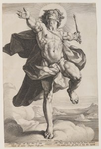 Apollo in den Wolken von Jacob Matham