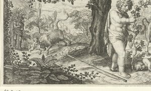 Bacchus und Ampelus von Jacob Matham