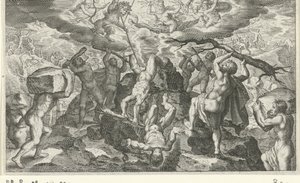 Bacchus hilft die Titanen besiegen von Jacob Matham