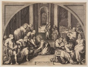 Christus wäscht die Füße der Apostel