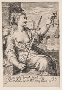 Gerechtigkeit, aus Die Sieben Tugenden von Jacob Matham