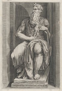 Speculum Romanae Magnificentiae: Moses nach der Skulptur von Michelangelo, 16. Jahrhundert von Jacob Matham