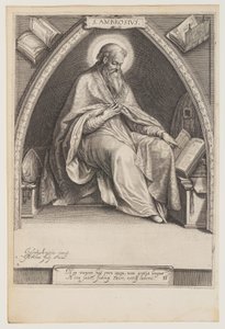 Der heilige Ambrosius, aus Die Kirchenväter von Jacob Matham