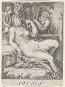 Venus von einem Satyr beobachtet von Jacob Matham