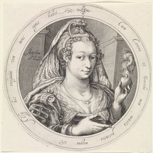 Venus mit brennendem Herzen von Jacob Matham