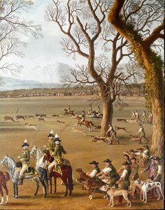 Ferdinand IV. jagt Wildschweine auf dem Cassano-Anwesen (Detail) von Jacob Philippe Hackert
