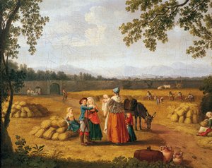 Königliche Familie bei der Ernte auf dem Carditello-Anwesen