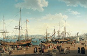 Blick auf den Hafen von Messina, vom Palazzo del Senato von Jacob Philippe Hackert