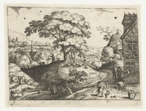 Landschaft mit Reisendem bei einem Gasthaus von Jacob Savery (I)