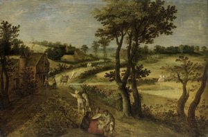 Landschaft mit Kornfeldern
