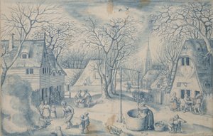 Dorfszene: Winter, 16. Jahrhundert
