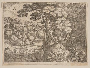 Taverne rechts von einem Weg, aus Landschaften