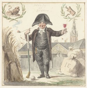 Getreidehändler Johan Eymer vor der Korenbeurs von Amsterdam von Jacob Smies