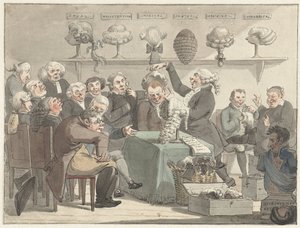 Männer, die Perücken anprobieren von Jacob Smies