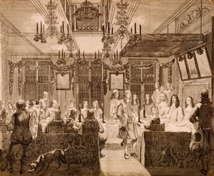 Das große Fest der Stände von Holland für den König und die königliche Familie, 1660 von Jacob Toorenvliet