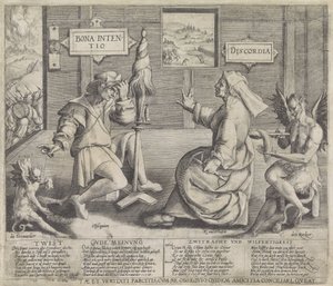 Allegorie mit Personifikationen der Guten Absicht (Bona Intentio) und der Zwietracht (Discordia) von Jacob de Gheyn (I) (circle of)