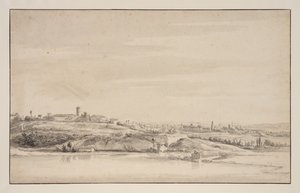 Ansicht in der Nähe von Rom mit dem Tiber von Jacob de Heusch