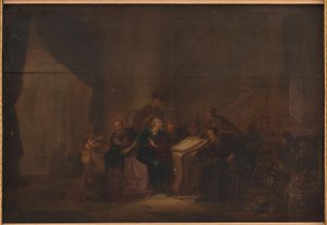 Judas wirft die Silberstücke im Tempel nieder von Jacob de Wet d.Æ.