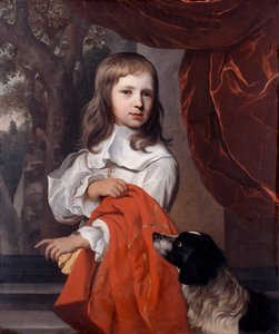 Porträt eines jungen Jungen mit einem Hund, 1658 von Jacob van Loo