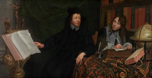 Porträt eines Theologen mit seinem Sekretär