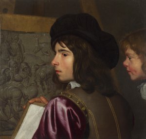 Zwei Jungen vor einer Staffelei, um 1645